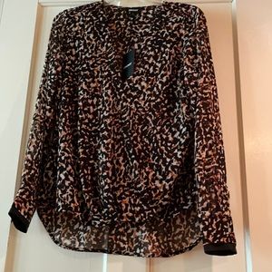 DKNY Printed Faux-Wrap Top